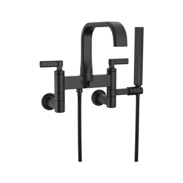 Tub Filler Trim Allaria 2 Lever Brilliance Black Onyx ADA 8 Inch Spread - Frankwebs