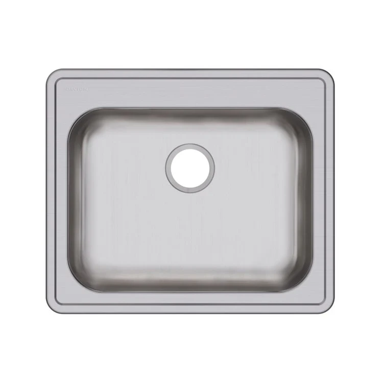 Kitchen Sink Dayton 25 x 21.25 Inch Single Bowl ADA Satin Drop-In Rectangle Drain Location Rear Center Depth 5-3/8 Inch Bottom Only Pads - Frankwebs