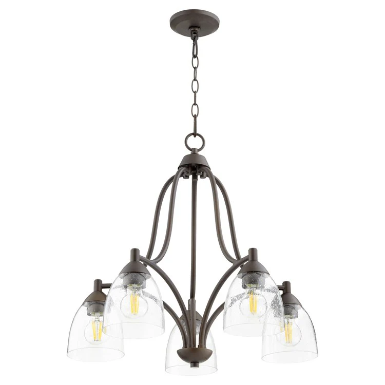 Barkley Five-Light Chandelier with Clear Seeded Glass Shades - Frankwebs