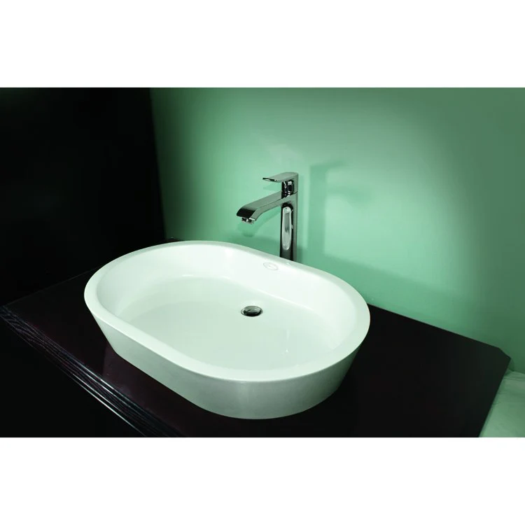 Vessel Ellipse Freestanding 22 x 15 Inch Almond Hydroluxe SS - Frankwebs