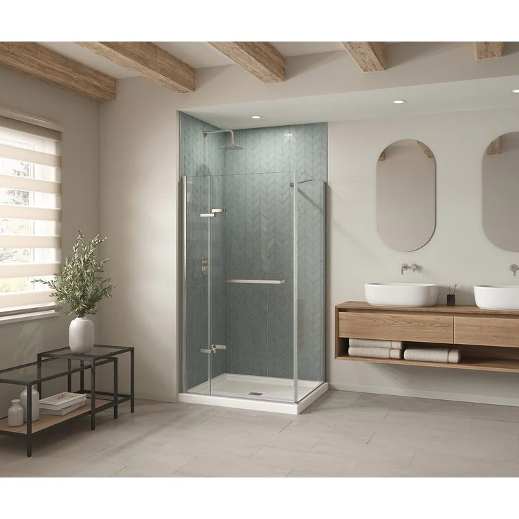 Shower Base B3 Corner Left Stabili-T Square Drain White 42 x 36 Inch Acrylic - Frankwebs