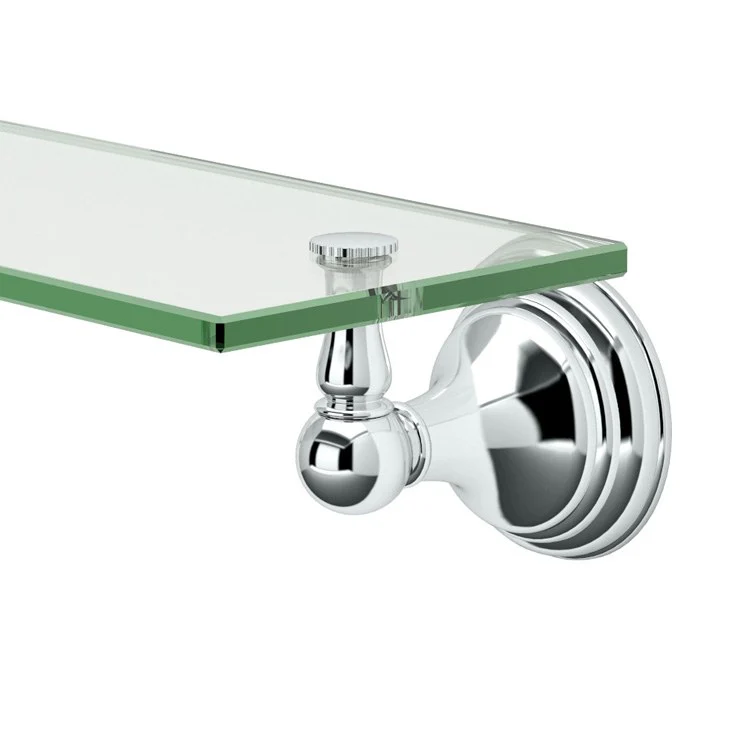 Shelf Charlotte Rectangle Glass Shelf Chrome 20.125 Inch Tempered Glass - Frankwebs