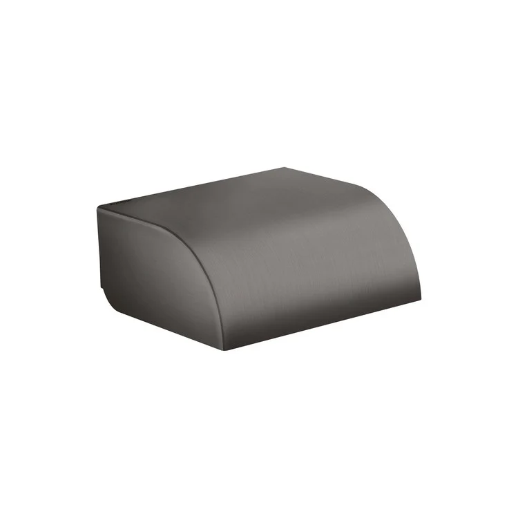 Toilet Paper Holder Universal Circular Single Open with Cover Matte Black Metal 4 Inch 5-5/8 Inch Wall Mount - Frankwebs