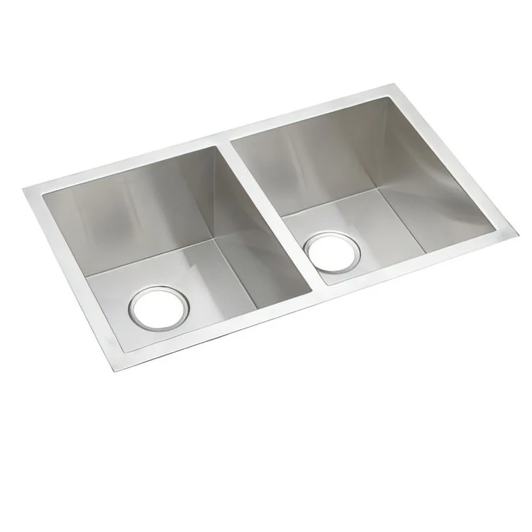 Kitchen Sink Crosstown 30.75 x 18.5 Inch Double Bowl Equal Polished Satin Undermount Drain Location Rear Center Includes 1000001405 Template - Frankwebs