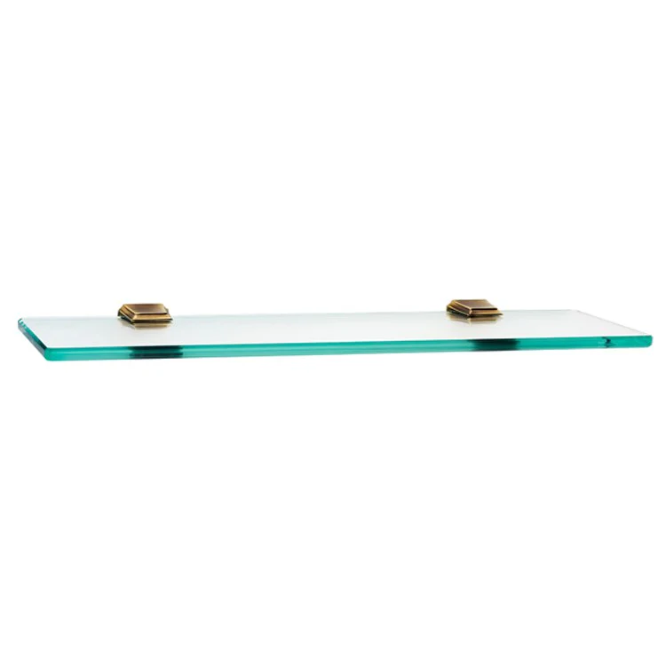 Shelf Geometric Bath with Brackets Polished Brass 18 Inch Brass/Glass - Frankwebs