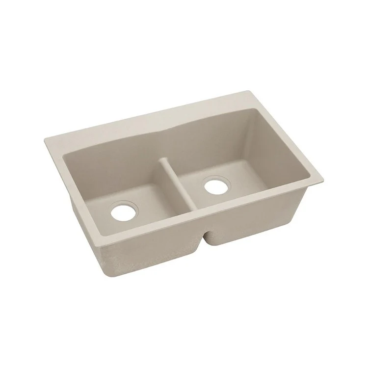 Kitchen Sink Quartz Classic 33 x 22 Inch Double Bowl Equal with Aqua Divide Bisque Drop-In - Frankwebs