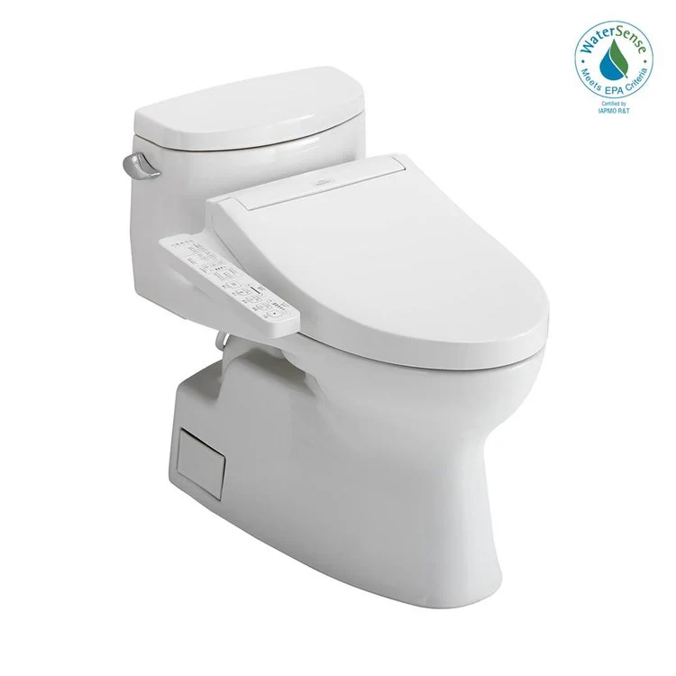 Toilet Carolina II 1 Pieces Universal Height Cotton Elongated 25-5/8 Inch 1.28GPF 12 Inch Rough-In Tornado Left Hand Washlet+C2 - Frankwebs