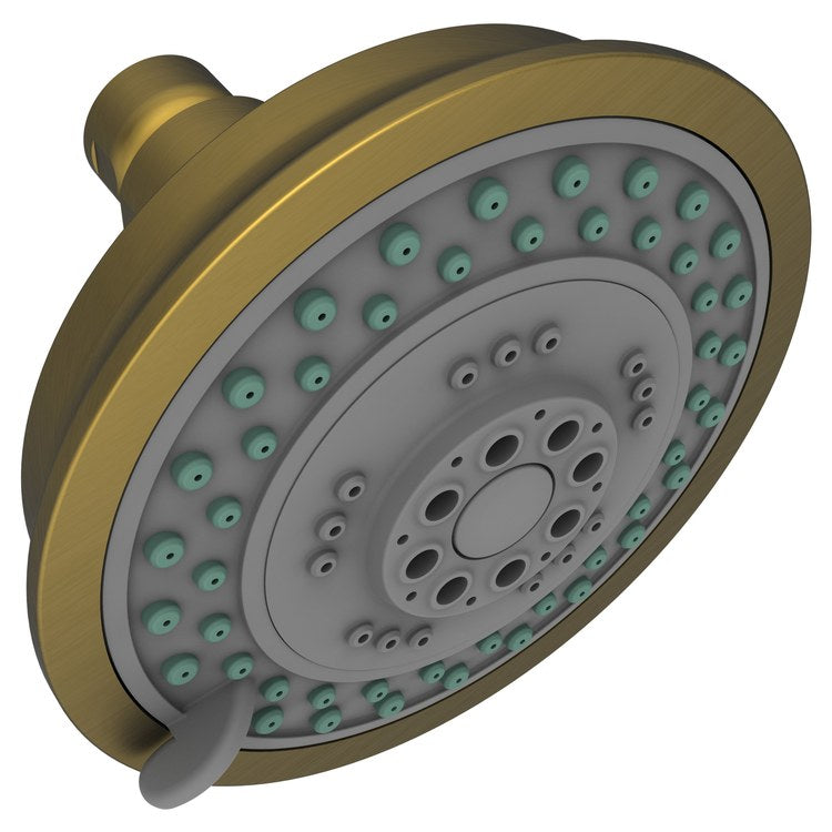 Showerhead Newport Bath 3 Function Antique Brass 4-2/7 Inch 1.8 Gallons per Minute Spray/Rain/Massage - Frankwebs
