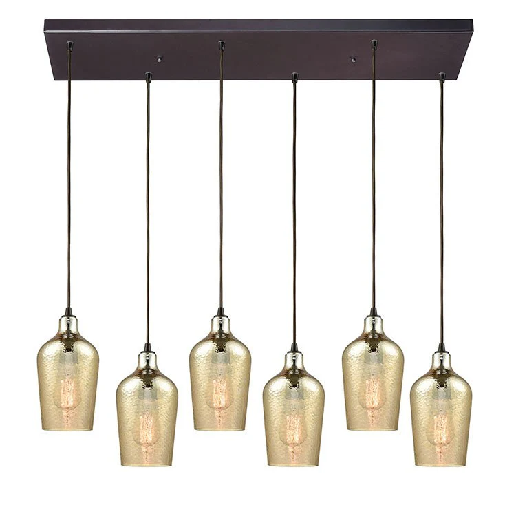 Hammered Glass Six-Light Pendant - Frankwebs