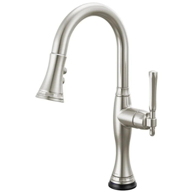 Prep Faucet Tulham SmartTouch Technology 1 Lever ADA Brilliance Polished Nickel Pull Down 2 Function Wand Aerated Stream/Spray 360 Degree Swivel - Frankwebs