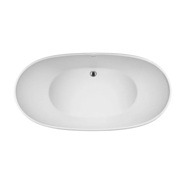 Soaking Tub Elise 63 x 32 Inch Freestanding Integrated Pedestal Center White Gloss Sculpturestone 74 Gallons 22 Inch - Frankwebs