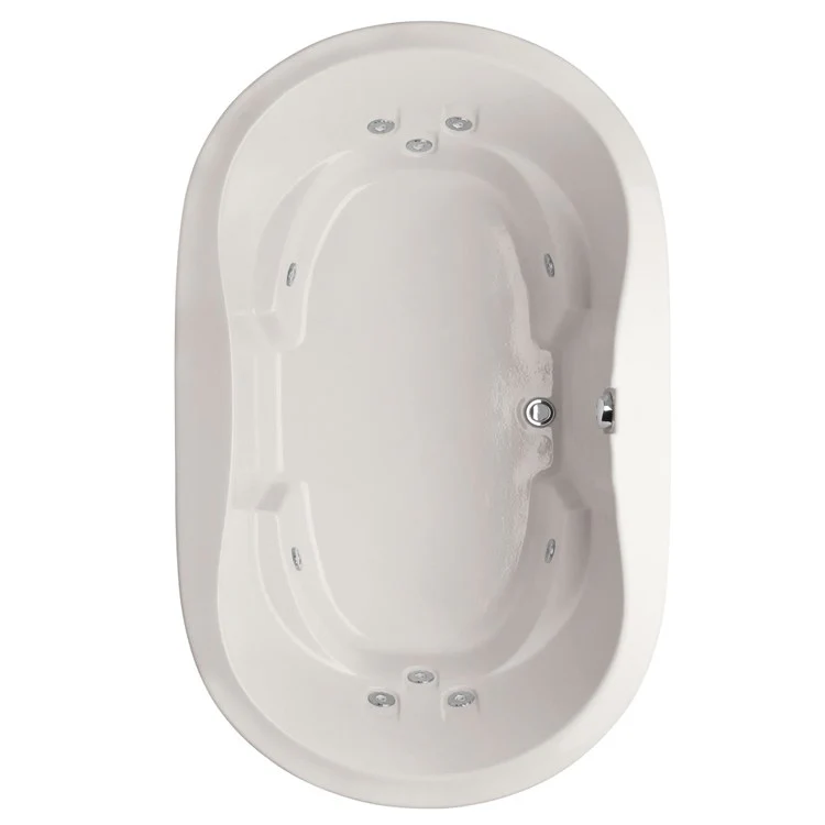 Whirlpool Tub Designer Collection Savannah 74 x 44 x 24 Inch Drop-In Side Center Drain Biscuit Oval - Frankwebs