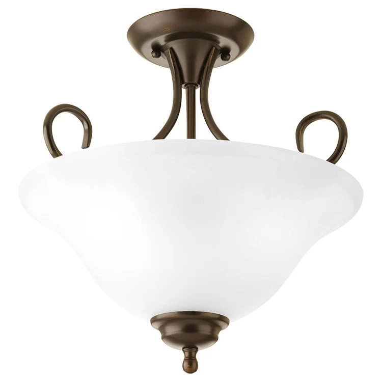 Melon Etched Glass Two-Light Semi-Flush Mount Ceiling Light - Frankwebs