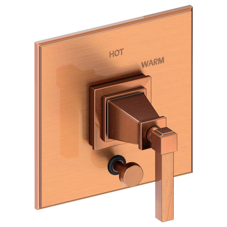 Pressure Balance Valve Trim Malvina Square with Diverter 1 Lever Antique Copper ADA Depth 4 Inch - Frankwebs