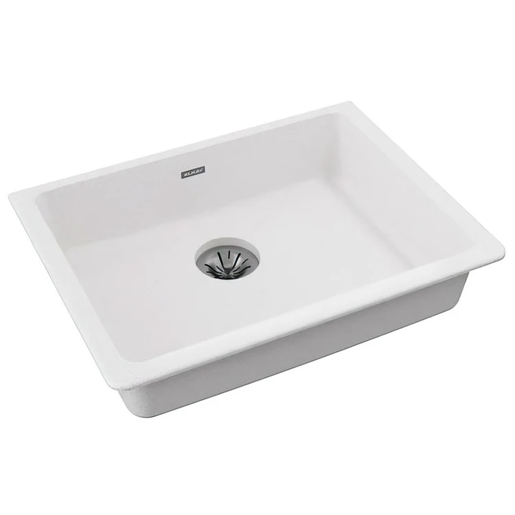 Kitchen Sink Quartz Classic 25 x 18.5 Inch Single Bowl with Perfect Drain ADA Black Undermount Rectangle Drain Location Rear Center Depth 5-1/2 Inch - Frankwebs