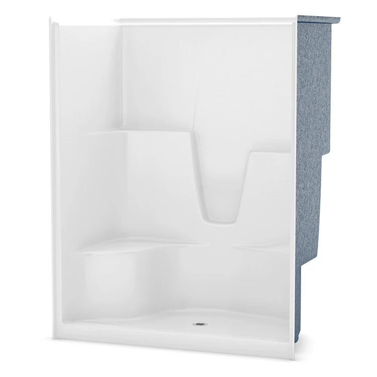 Shower Module 60 Inch AcrylX White 1 Pieces Left Hand Contoured Corner Seat 3-3/8 Inch Center Opening - Frankwebs