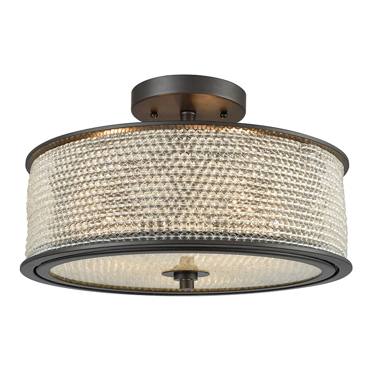 Glass Beads Three-Light Semi-Flush Mount Ceiling Fixture - Frankwebs