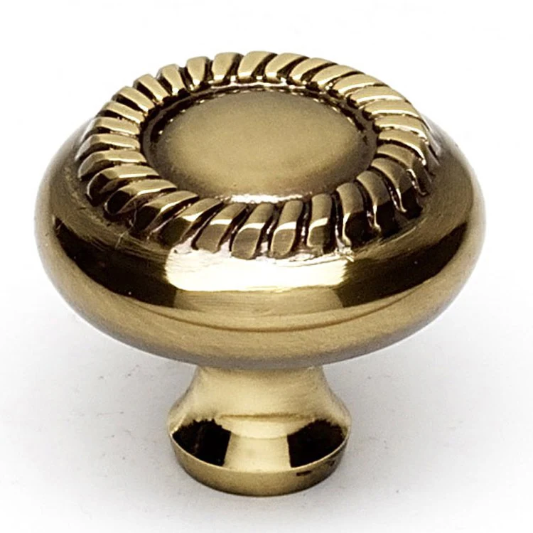 Knob Rope Round Polished Brass Brass 1 Inch 7/8 Inch 3/8 Inch - Frankwebs