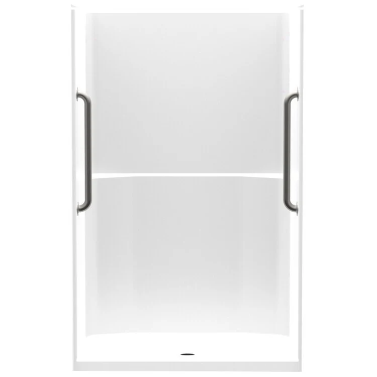 Shower Module 48 x 35 x 76 Inch Acrylic White ADA 1 Pieces Center Drain - Frankwebs