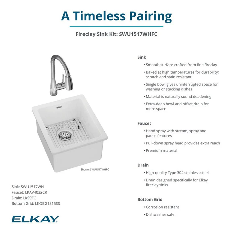 Sink Kit Fireclay Bar Sink Faucet Kit 16.5 x 19 Inch Single Bowl White Faucet Bottom Grid Drain and Cleaning Kit - Frankwebs