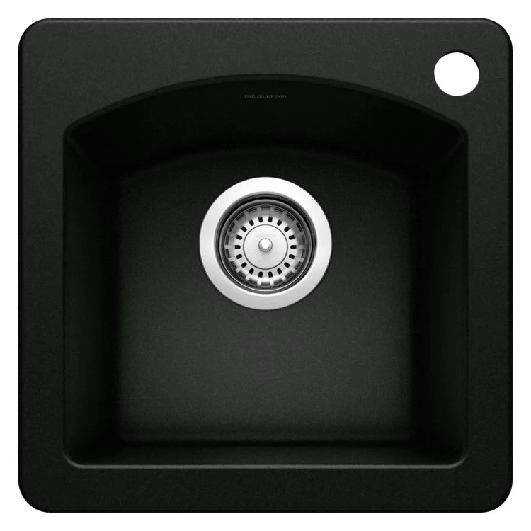 Bar Sink Diamond 15 x 15 Inch Single Bowl 1 Hole Coal Black Drop-In/Undermount - Frankwebs