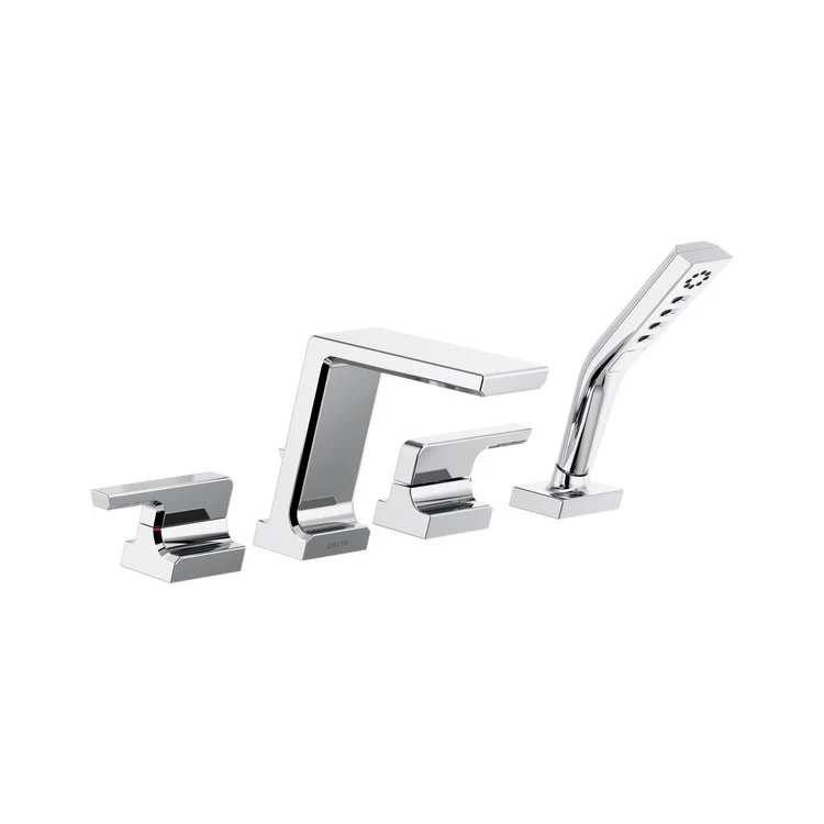 Roman Tub Trim Pivotal with Handshower Matte Black ADA 8-16 Inch Spread - Frankwebs