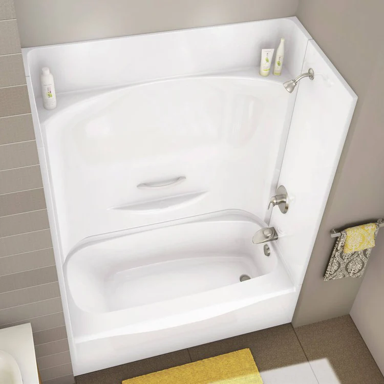 Tub and Shower Module 59-7/8 x 30-1/8 x 77-1/2 Inch AcrylX Right Hand Biscuit - Frankwebs