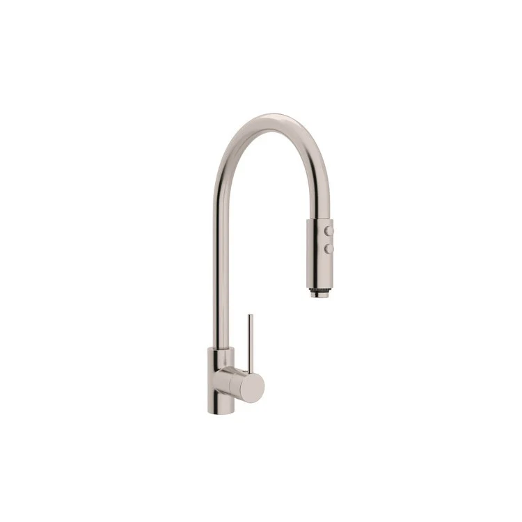 Kitchen Faucet Pirellone Pull Down 1 Metal Lever Satin Nickel 1.8 Gallons per Minute - Frankwebs