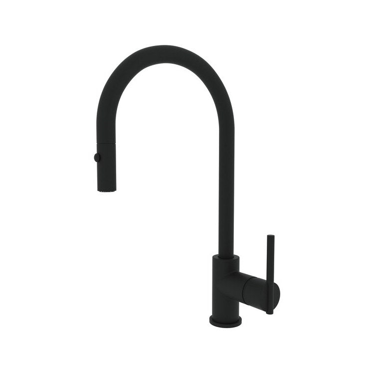 Kitchen Faucet Pirellone Pull Down 1 Metal Side Lever Matte Black 1.8 Gallons per Minute - Frankwebs