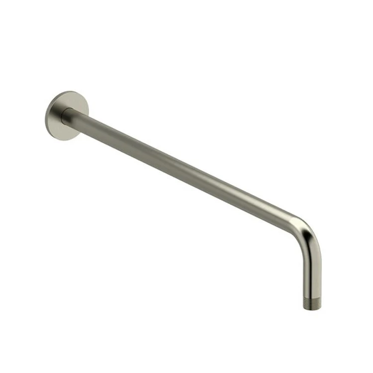 Shower Arm with Round Escutcheon and Round Flange Brushed Nickel 20 Inch 19-5/8 Inch 1/2 Inch Inlet MNPT Brass Wall Mount - Frankwebs
