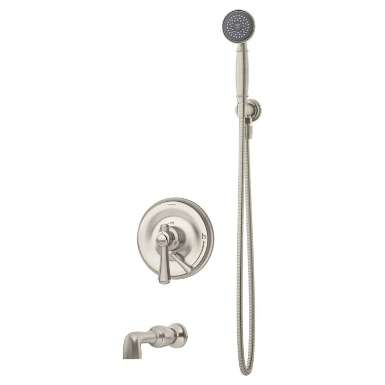 Tub Trim Degas with Handshower 2 Lever Satin Nickel 1.5GPM - Frankwebs