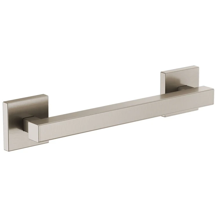 Grab Bar 12 Inch European Square Brilliance Luxe Nickel ADA Concealed Mount Metal - Frankwebs