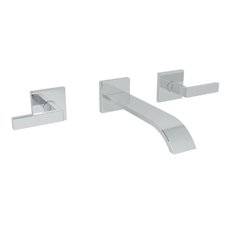 Lavatory Faucet Wave Wall Mount 2 Lever Satin Nickel 1.2 Gallons per Minute - Frankwebs