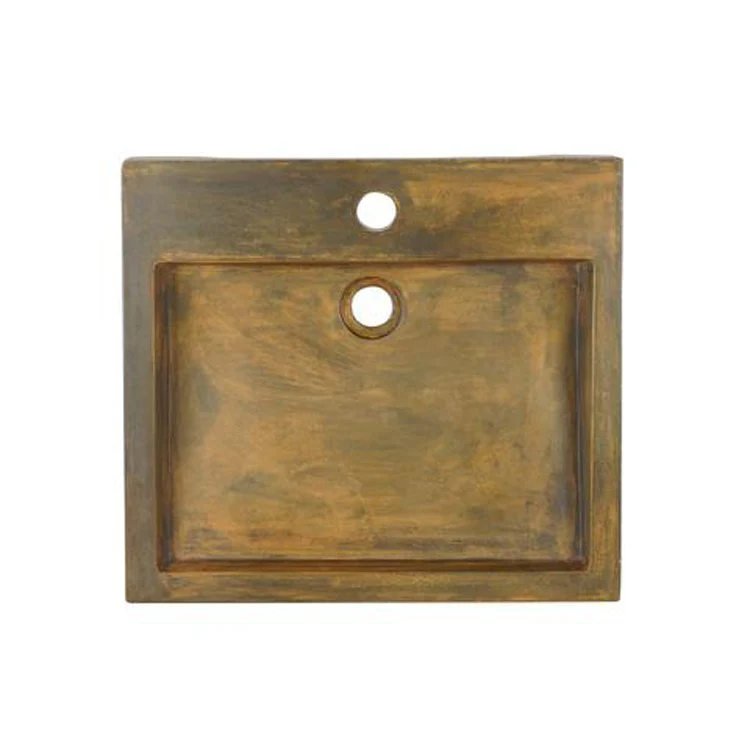 Vessel Ewan Above Counter Rectangle 19-3/4 Inch Copper Green Concrete - Frankwebs