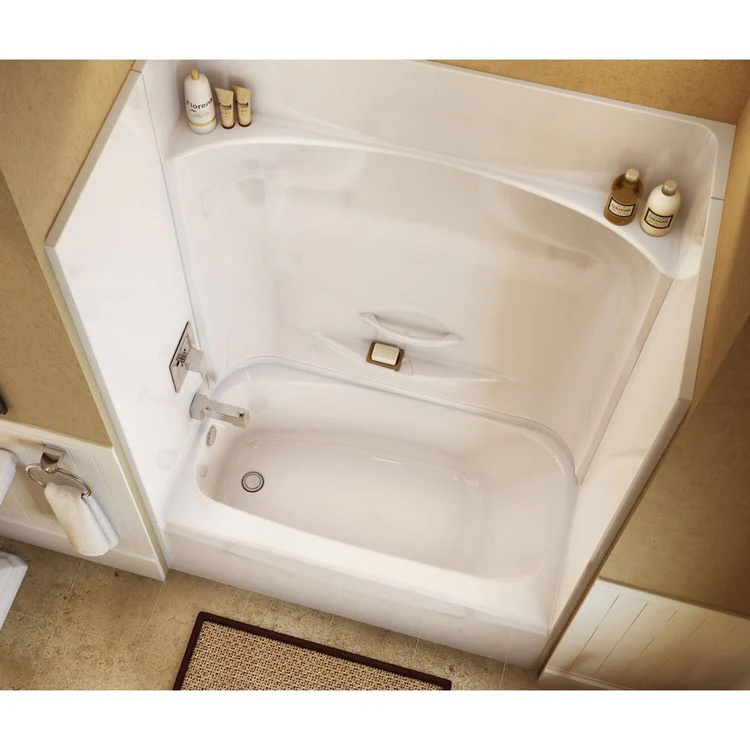 Tub and Shower Module 53-7/8 x 29 x 77-1/2 Inch AcrylX Left Drain White Alcove - Frankwebs
