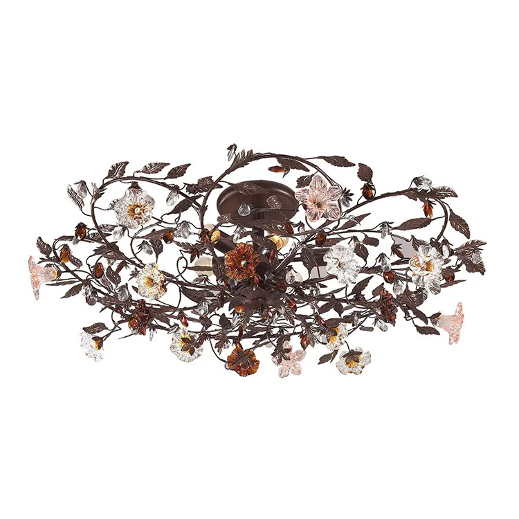 Cristallo Fiore Six-Light Flush Mount Ceiling Fixture - Frankwebs