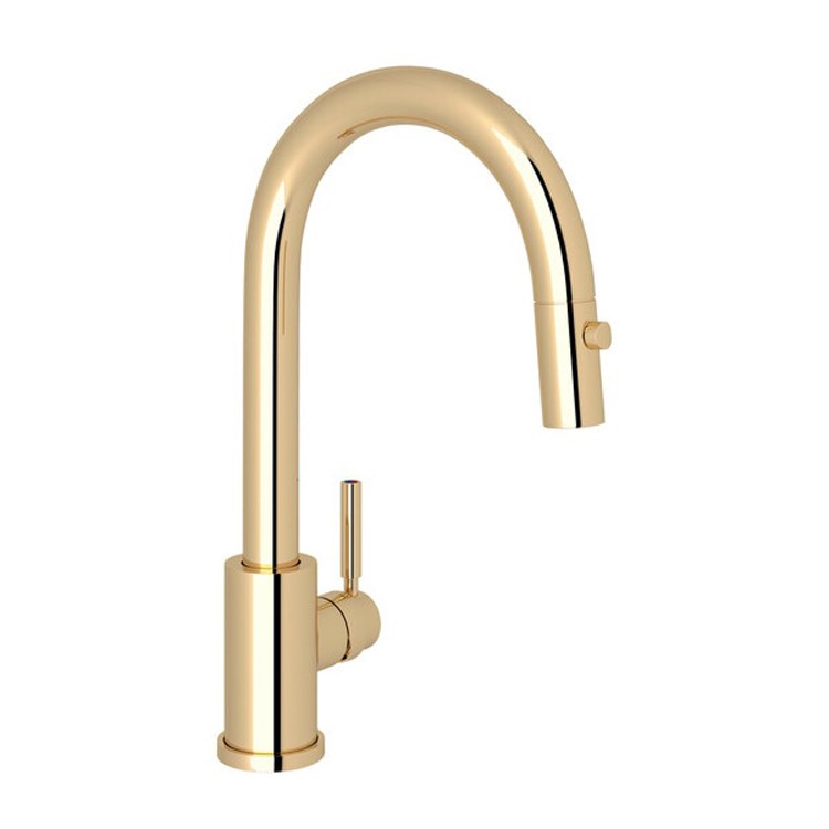 Bar Faucet Holborn 1 Lever English Gold Pull Down Spout 1.8 Gallons per Minute - Frankwebs