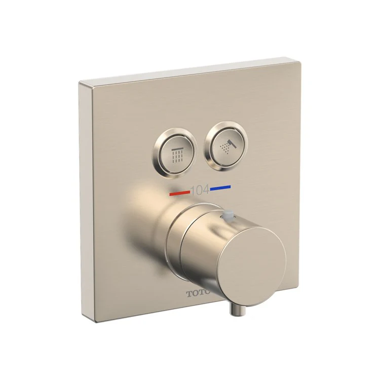 Thermostatic Trim 2 Function Square 1 Knob Brushed Nickel for Requires Mini Unit TBN01001U - Frankwebs