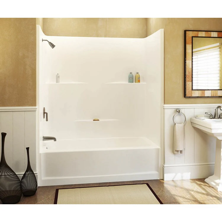 Tub and Shower Module Left Drain White 3 Shelves 34 Gallons 60 x 30 x 72 Inch - Frankwebs