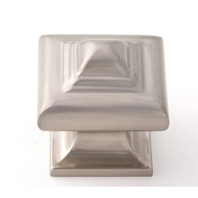 Knob Geometric Square Satin Nickel Brass 1-1/4 Inch 1-1/4 Inch 1 Inch - Frankwebs