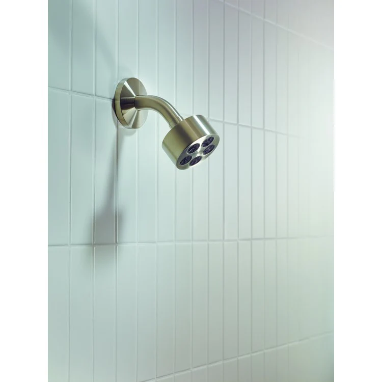 Showerhead One 75 1 Functions with Shower Arm Brushed Nickel 2-7/8 Inch 1.75 Gallons per Minute PowderRain - Frankwebs