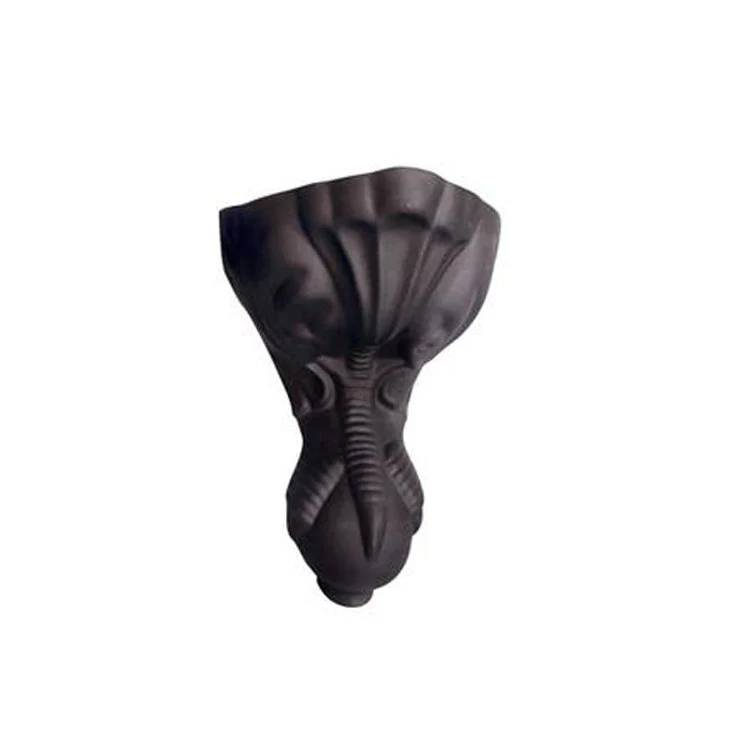 Freestanding Tub Griffin 61 Inch Slipper Oval Cast Iron White/Black Ball and Claw Feet No Faucet Holes - Frankwebs