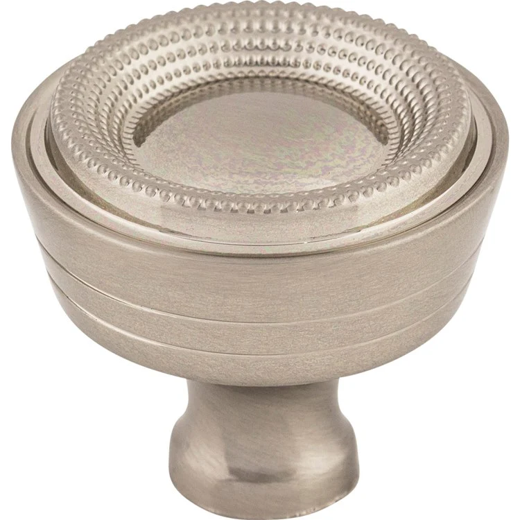 Knob Edwardian Beaded Brushed Satin Nickel Hollow Brass 1-1/3 x 1-1/3 x 1-1/5 Inch 1-1/5 Inch - Frankwebs