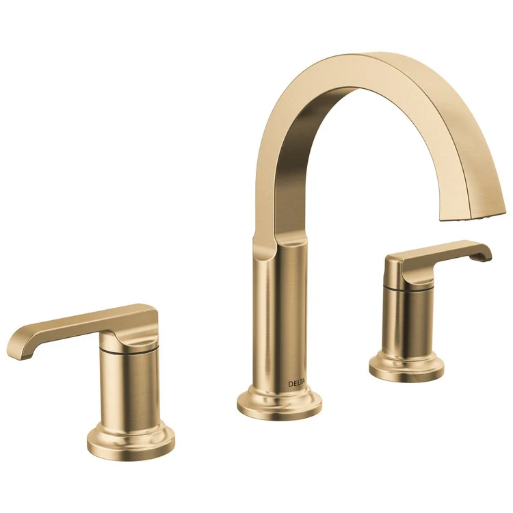 Lavatory Faucet Tetra Widespread 4-16 Inch Spread 2 Lever ADA WaterSense Lumicoat Champagne Bronze 1.2 Gallons per Minute 5-1/2 Inch - Frankwebs