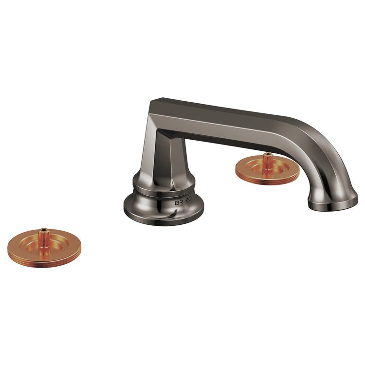 Lavatory Faucet Beauclere Deck Mount Widespread 6-16 Inch Spread Less Handle WaterSense Brilliance Black Onyx 1.2 Gallons per Minute Less Drain 3 Hole - Frankwebs