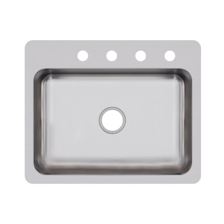 Kitchen Sink Dayton 27 x 22 Inch Single Bowl 4 Hole Elite Satin Top Mount Undermount - Frankwebs