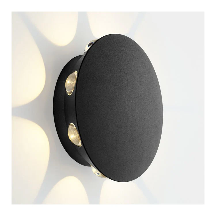 Rickie Eight-Light LED Outdoor Wall Sconce - Black - Frankwebs