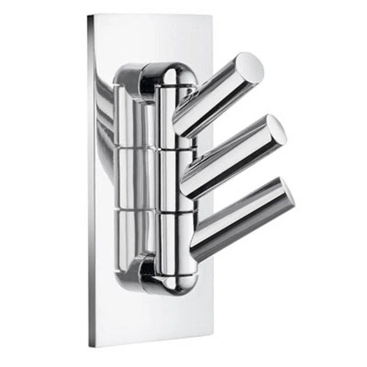 Hook Triple Chrome 1-3/4 x 1-3/4 x 3-1/2 Inch 1-3/4 Inch Wall Mount Stainless Steel - Frankwebs
