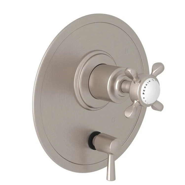 Pressure Balance Valve Trim Edwardian 1/2 Inch with Diverter 2 Cross Polished Nickel - Frankwebs