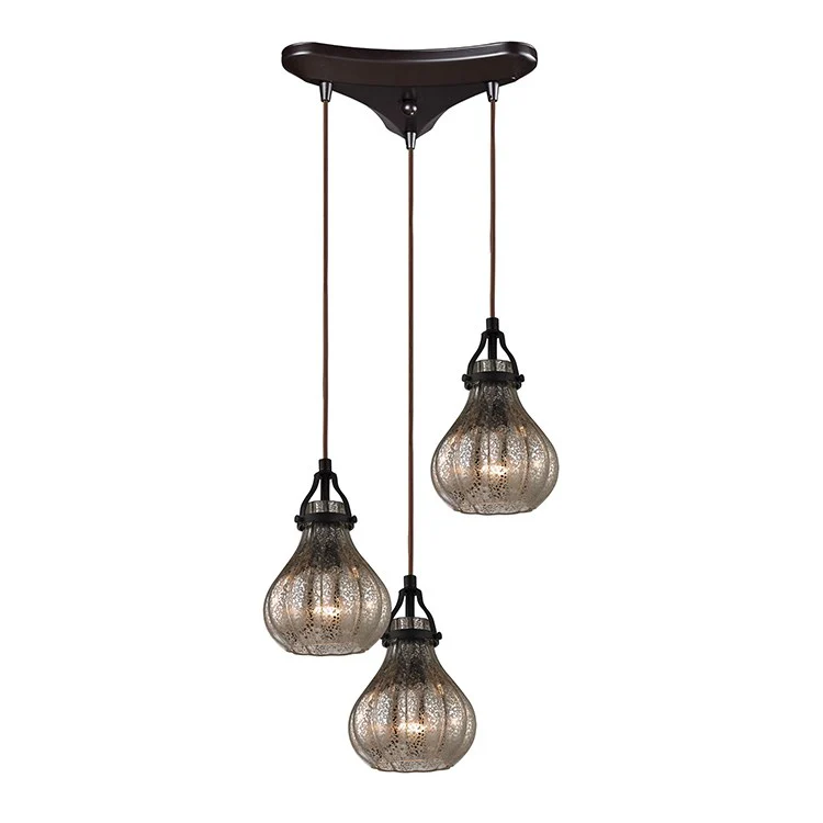 Danica Three-Light Triangular Pan Pendant - Frankwebs
